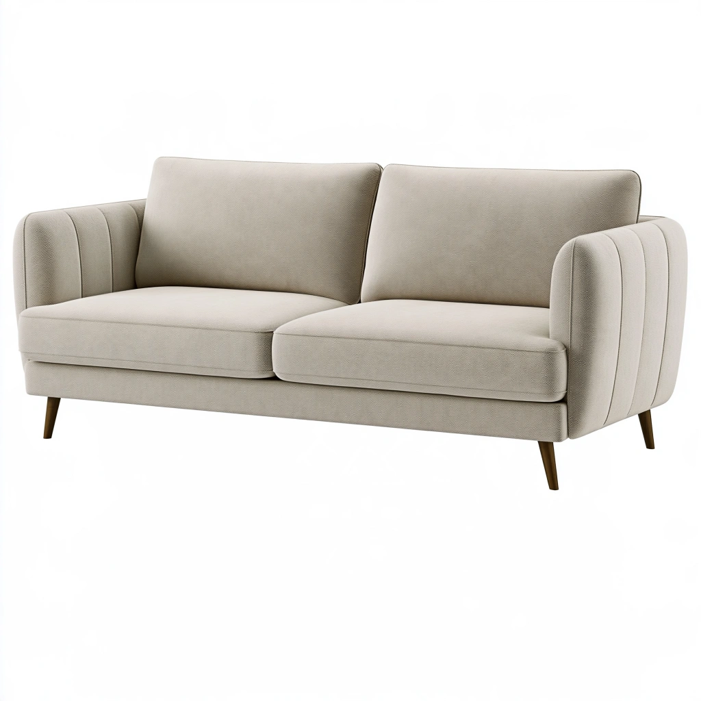 Canapé 2 places 180 x 85 x 82 cm en tissu beige style contemporain