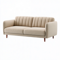 Canapé 3 places 200 x 85 x 82 cm en tissu beige avec pieds en bois style moderne