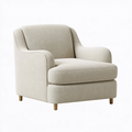 Fauteuil 88 x 90 x 86 cm en tissu beige à accoudoirs style contemporain
