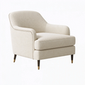 Fauteuil 75 x 80 x 85 cm en tissu beige avec accoudoirs style contemporain