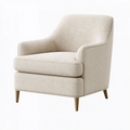 Fauteuil 78 x 84 x 92 cm en tissu beige style contemporain