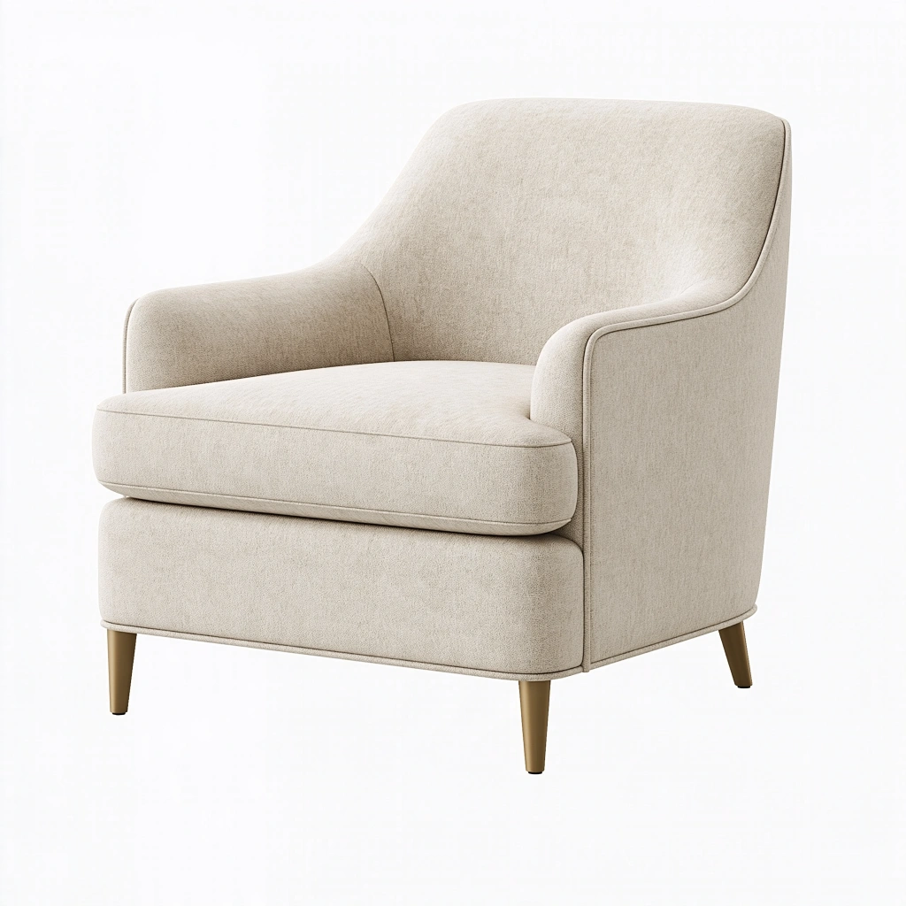 Fauteuil 78 x 84 x 92 cm en tissu beige style contemporain