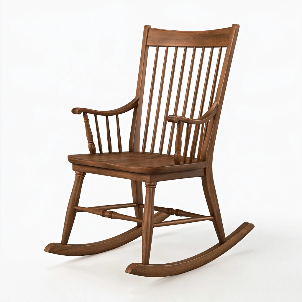 Fauteuil à bascule 105 x 65 x 115 cm en bois brun style traditionnel