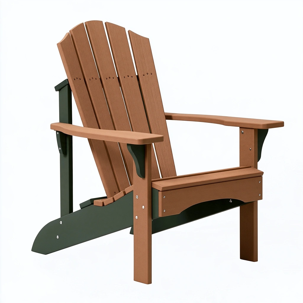 Fauteuil de jardin Adirondack 83 x 88 x 98 cm en plastique brun et vert